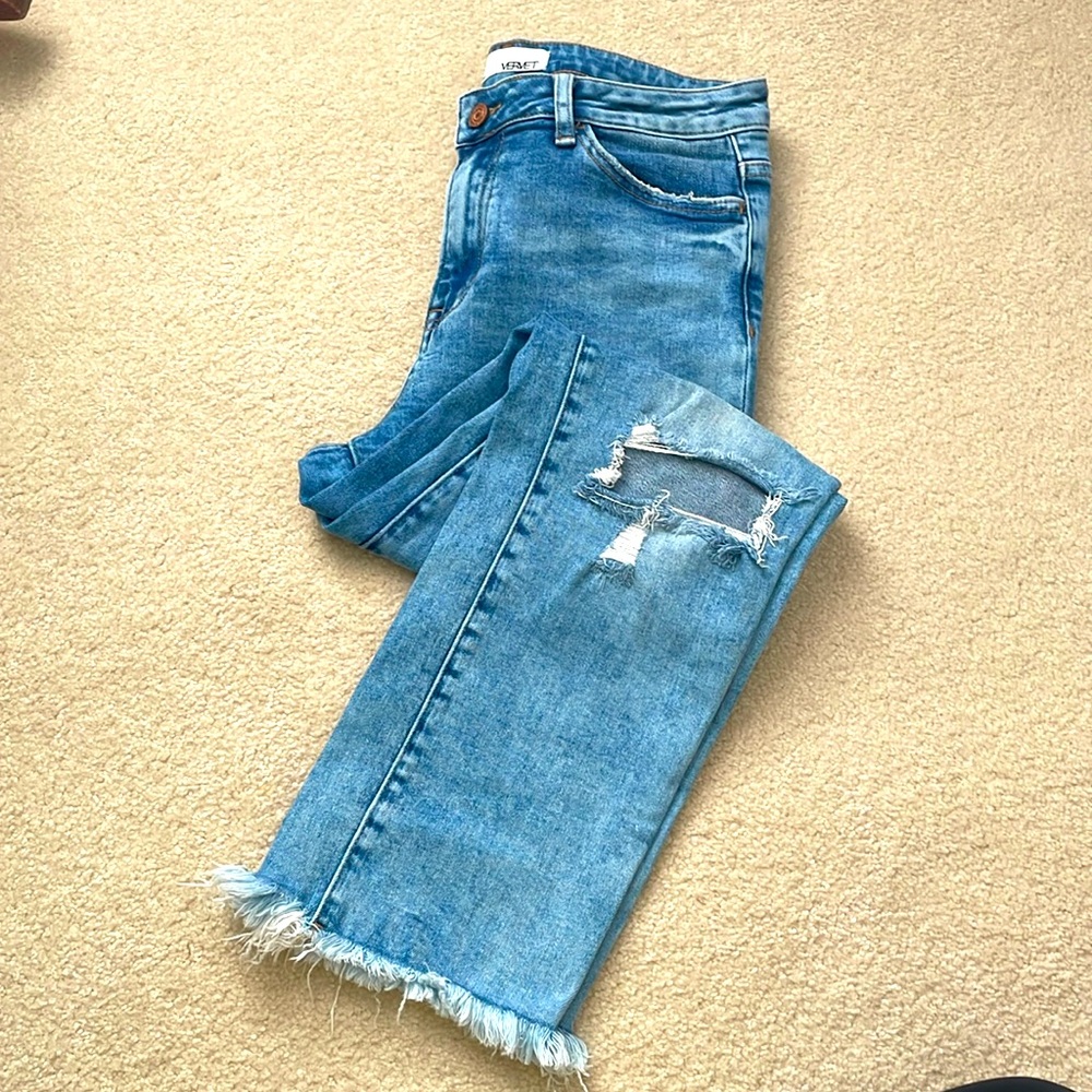 Vervet distress denim crop